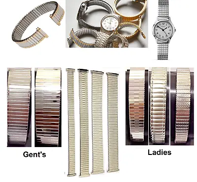 Expanding Watch Bracelet Straps Silver Tone Body Men's / Ladies 10-22mm   • £8.49