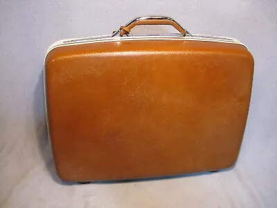 Vintage Samsonite Mid Century Modern Hard Side Suitcase Travel Luggage Brown • $15