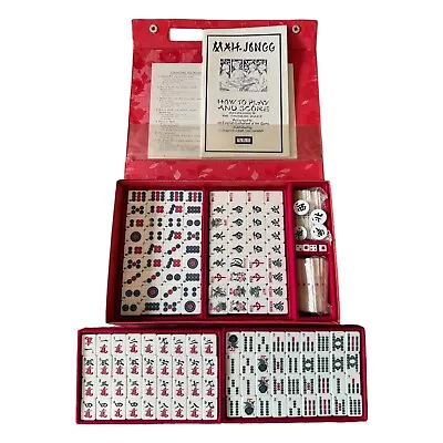 Vintage Mahjong Rare 144 Tiles Mah-Jong Set Bamboo Piece & English Instructions • £39.99