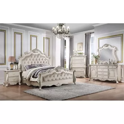 ACME Bently Wooden Frame Transitional 5 Drawers Chest In Champagne Gold • $1159.31