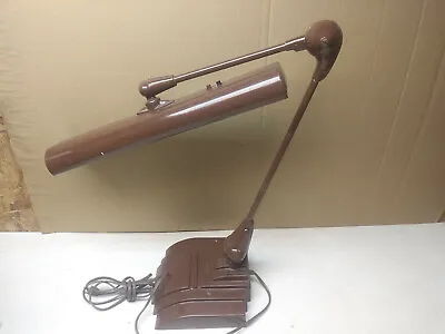 FLEXO Industrial Machine Style Fluorescent Table Lamp Brown • $110