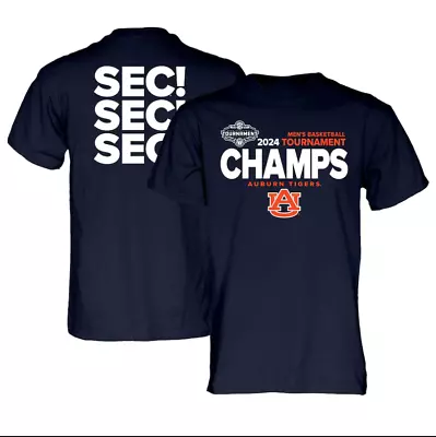 Auburn Tigers 2024 SEC Men's Basketball Conference  Unisex T-Shirt Navy • $6.85