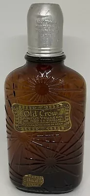 VTG Old Crow Whiskey Spiritus Frumenti Amber Spider Bottle With Shot Cap EMPTY • $42