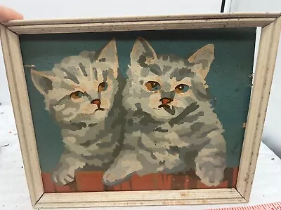 Vintage Paint By Number White Cats 1960s 70s Painting Oil Retro Mod Persian • $44.44