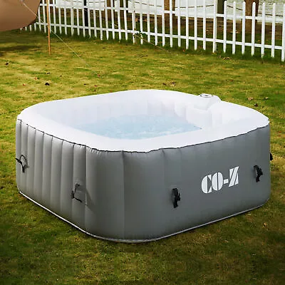 5 Foot Inflatable Hot Tub Portable Square Spa Tub For Patio Backyard More Gray • $349.99