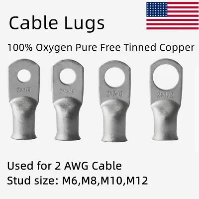 Tinned Copper Lug Ring Terminals Battery Wire Welding Cable Connectors 8-4/0 AWG • $7.99