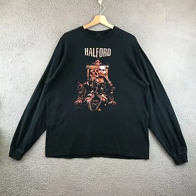 Vintage Halford Of Judas Priest T Shirt Long Sleeve Double Sided Band Tee Sz L • $44.99