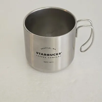 Starbucks Gatherings Mug Silver Metal Stainless Steel Camping Wire Cup 12oz  • $17.95