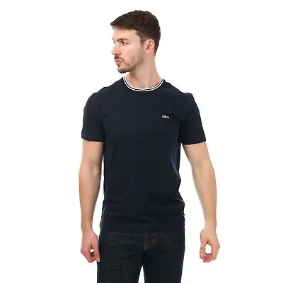 Men's T-Shirt Lacoste Essential Short Sleeve In Blue • £27.24