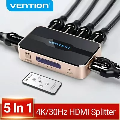 4K 5 In 1 PORT HDMI SPLITTER CABLE MULTI SWITCH SWITCHER BOX LCD XBOX PS3 HDTV • $30.86