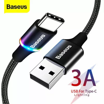 $8.49 • Buy Baseus Halo Data Cable LED Fast Charging USB-C Samsung Android 0.5 M 1 M 2 M