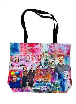 I Love Lucy ColorFul Collage 17  Zipper Tote Bag Handbag Purse Shopper Bag • $22.99