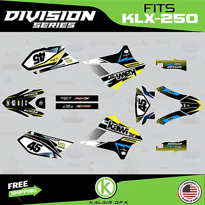 $79.99 • Buy Graphics Kit For Kawasaki KLX250 (2008-2020) KLX 250 Division Series - Yellow