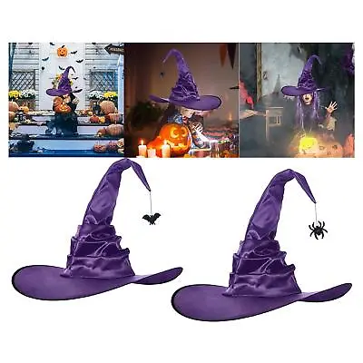 Halloween Witch Hats Cosplay Costume Accessories Wizard Party Sorceress Hat • £6.94