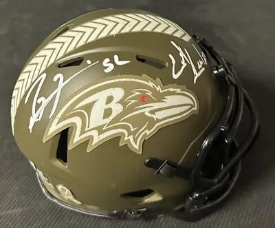 Ray Lewis/ed Reed Signed Auto Baltimore Ravens Salute Mini Helmet Beckett/bas • $269.99