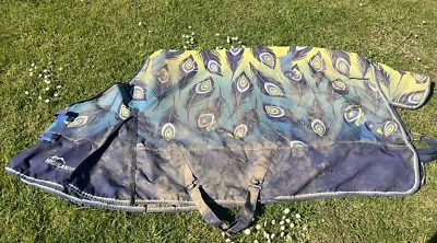 £20 • Buy Shires Highlander Original Lite Turnout Rug, Lime Peacock Print, 5’9”/69”