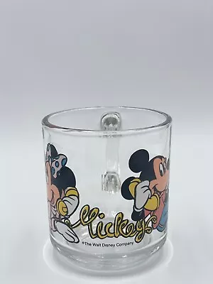 1970s Vintage Mickey & Minnie Mouse Disney Glass Mug Anchor Hocking • $10