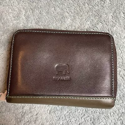 Mywalit Zipped Credit Card Holder Brown Green  • $35