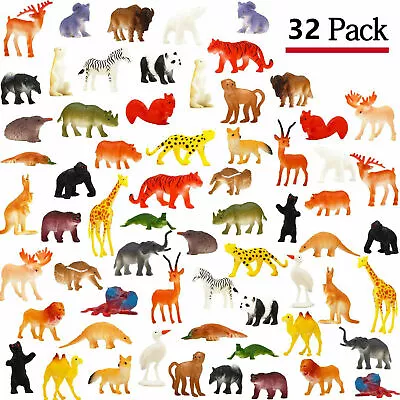 $12.99 • Buy Animal Toy, 32 Pack Mini Wild Plastic Animals Models Toys Kit, Jungle Realistic