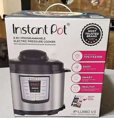 New IP-LUX60 V3 Instant Pot 6 Quart 6-IN-1 Programmable Electric Pressure Cooker • $79.99