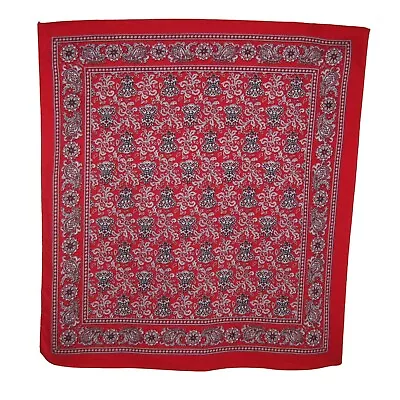 Scarf Bandana Square Patterned Print Paisley Floral Red Mix • £6.50