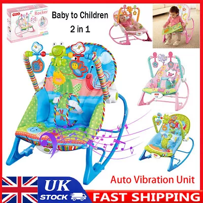 Baby Infant To Toddler Vibration Bouncer Rocker Swing Chair Soothing Music Toy • £19.90