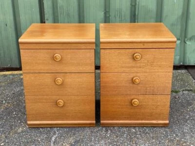 £70 • Buy Pair Of Vintage Mid Century Consort Teak Bedside Chest Of Drawers - Delivery