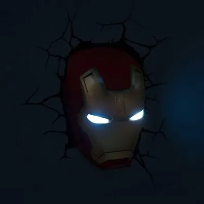 Decorative Wall Led Lamp Iron Man 3D Deco Light Avengers Wall Light Marvel Gift • £22.95