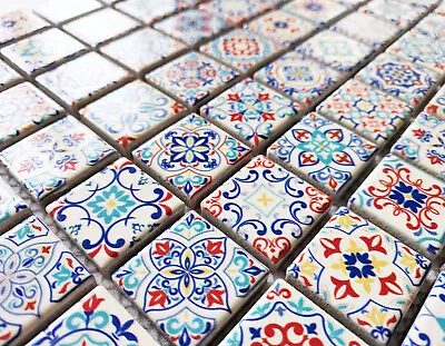 New Moroccan Classic Style Ceramic Square Mosaic Wall Tiles Turkish Geometric • £9.98