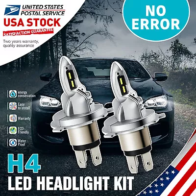 Canbus Pair H4 9003 HB2 LED Headlight Bulbs Kit High Low Beam Super Bright 6000K • $15.98