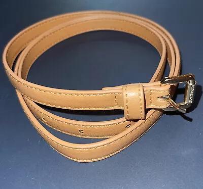 MICHAEL KORS Women’s Belt Sz 8 Brown English Tan Skinny Thin • $8