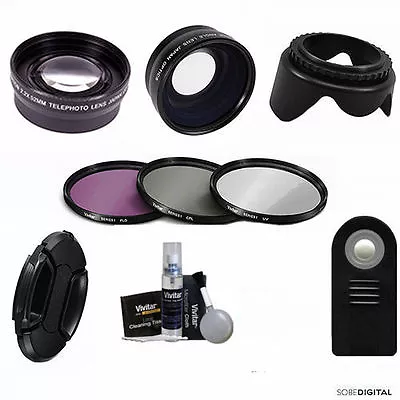  Wide Angle Lens + Zoom Lens + Remote +3 Filters For Nikon D3100 D3200 D3300 D90 • $44.48