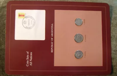 Coin Sets Of All Nations Argentina 3 Coin  10 5 1 Australs 1989 UNC • $6.93