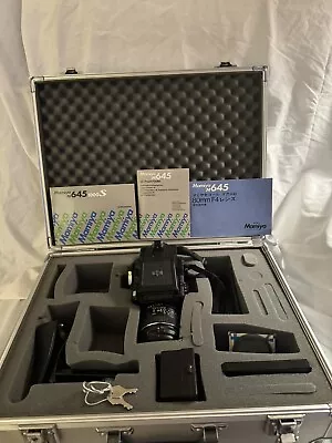 Mamiya M645 1000s Camera Set 80mm Prism Finder Custom Grip Alum Case Clean • $399.99