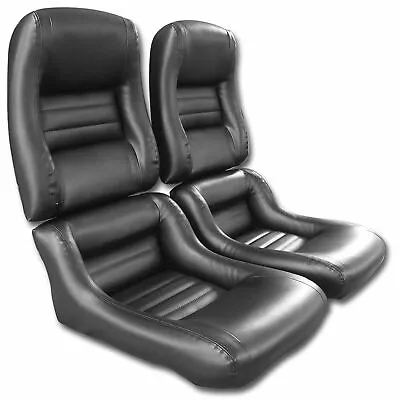 Corvette C3  Leather-Like  Vinyl Seat Covers Black 2  Bolster 1979-1981 • $413.99