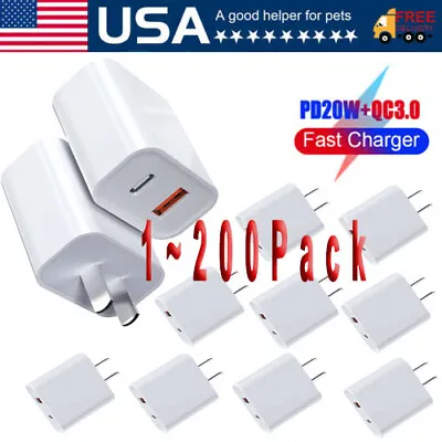 For IPhone 14 13 12 11 20W Fast Charger Block USB Type C Wall Power Adapter Lot • $326.49