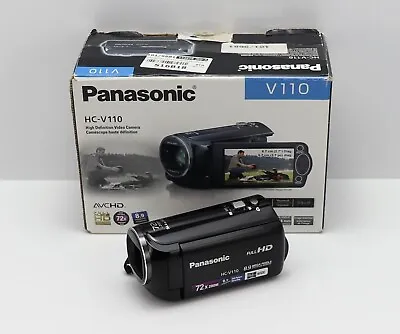 Panasonic Hc-v110 Camcorder Boxed Sdhc Card Hd Digital High Definition Video Cam • £94.99