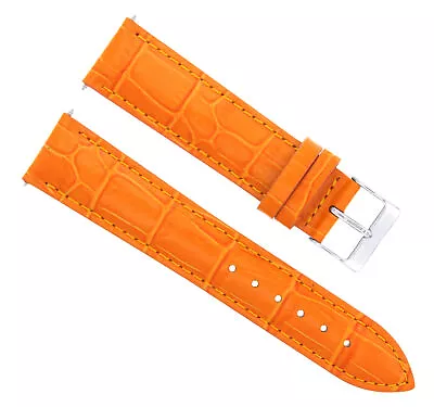 $15.95 • Buy 22mm Leather Watch Band Strap For Mens Vacheron Constantin Watch Orange