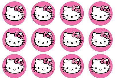 24x EDIBLE Hello Kitty Cupcake Cookie Toppers WAFER PAPER Sheet UNCUT 1.7  • $7.99