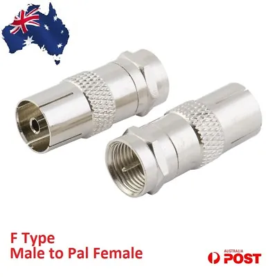 F Type Male To PAL Female Socket TV Antenna Cable Connector Adaptor Adapter • $4.20