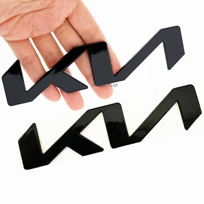 2x Gloss BLACK Vehicle Front Hood Trunk Emblem KN Badge Sticker For K5 K7 K8 KX • $18.30