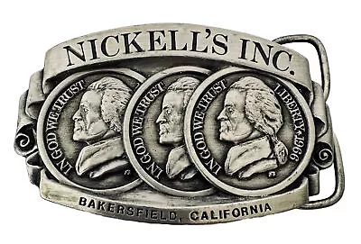 Valley Decall Nickel Faced Belt Buckle Nickell's Inc Bakersfield CA • $16.95