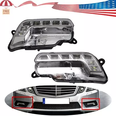 Fog Lights For Mercedes Benz E350 E550 E26 AMG 2010-2016 LED DRL Driving Lamps • $58.49