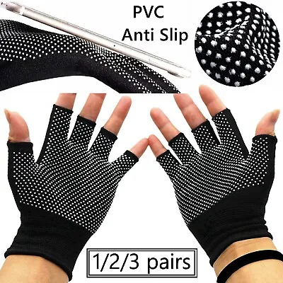 3x Fingerless Grip Magic Thermal Gloves Half Finger Gym Mens Womens Riding Glove • £1.98