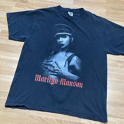 Vintage Marilyn Manson Shirt L 00s Y2k Degenerate Rock Metal Anti Christ Tee • $74.99