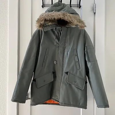 Montgomery Ward Quality Outer Wear Men’s Army Green Parka Jacket Coat Large Vtg • $98.99