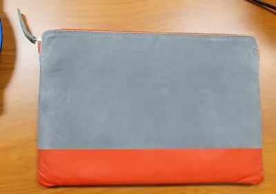 Leather Pouch Clair Vivier For Apple Padded Grey Red 12  X 8  • $15.99