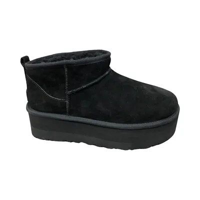UGG Women's Classic Ultra Mini Platform Black Boots 1135092 • $119.99