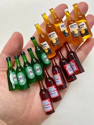 Lot 15 Pcs 1:6 Dollhouse Miniature Drink Beer Alcohol Liquor Bottle Bud Corona • $12.99