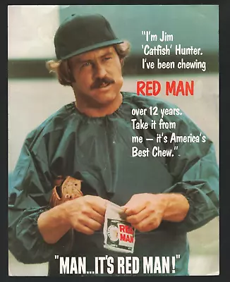 Vintage Catfish Hunter Red Man Tobacco Advertisement  #L108 • $18.99